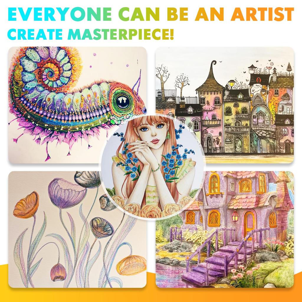 nsxsu Rainbow Jumbo Colored Pencils for Multicolored Art Supplies for and 16-Piece Adults, Pencils, Drawing, Coloring, Sketching, Pre-Sharpened