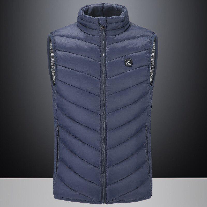 

Нагревательный жилет Две зоны Интеллектуальный нагревательный жилет Электрическое отопление Мужской и женский нагревательный костюм Постоянная температура Обогревающий жилет всего тела M синий