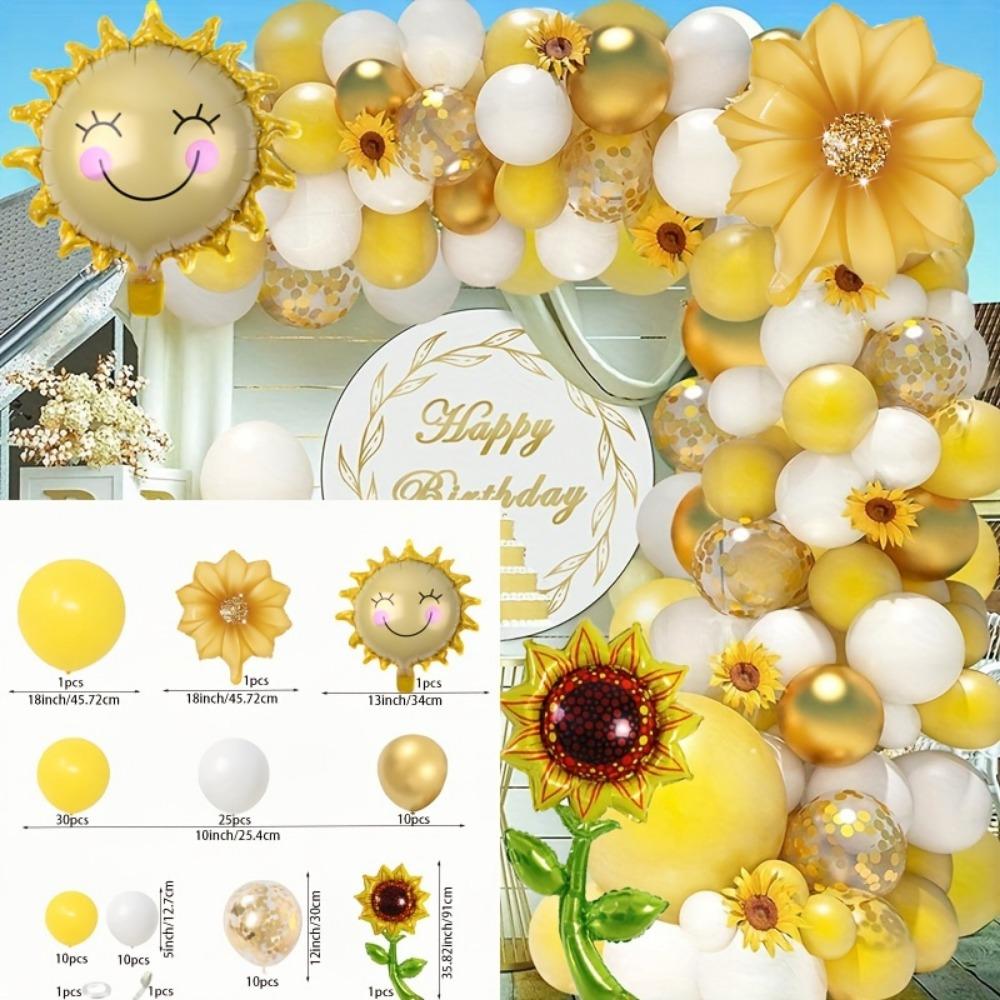 

101PCS Sunflower Yellow Balloon Garland Set Is Perfect for Birthday, Anniversary, Wedding, Indoor and Outdoor Party Decorations Other