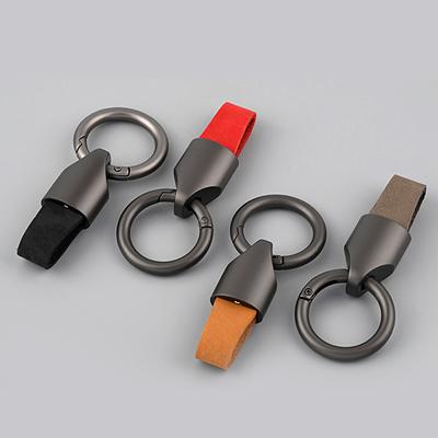 1PC Auto Ring Schlüsselanhänger Anhänger Frosted Ring Schlüsselanhänger Rindsleder Einfarbig Werkzeug Kleine Metall