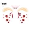 Skin Friendly Temporary Face Art Halloween Tattoo Stickers, Waterproof Scary Makeup Decals for Party, Durable Sweat Proof Stickers Wound Scar