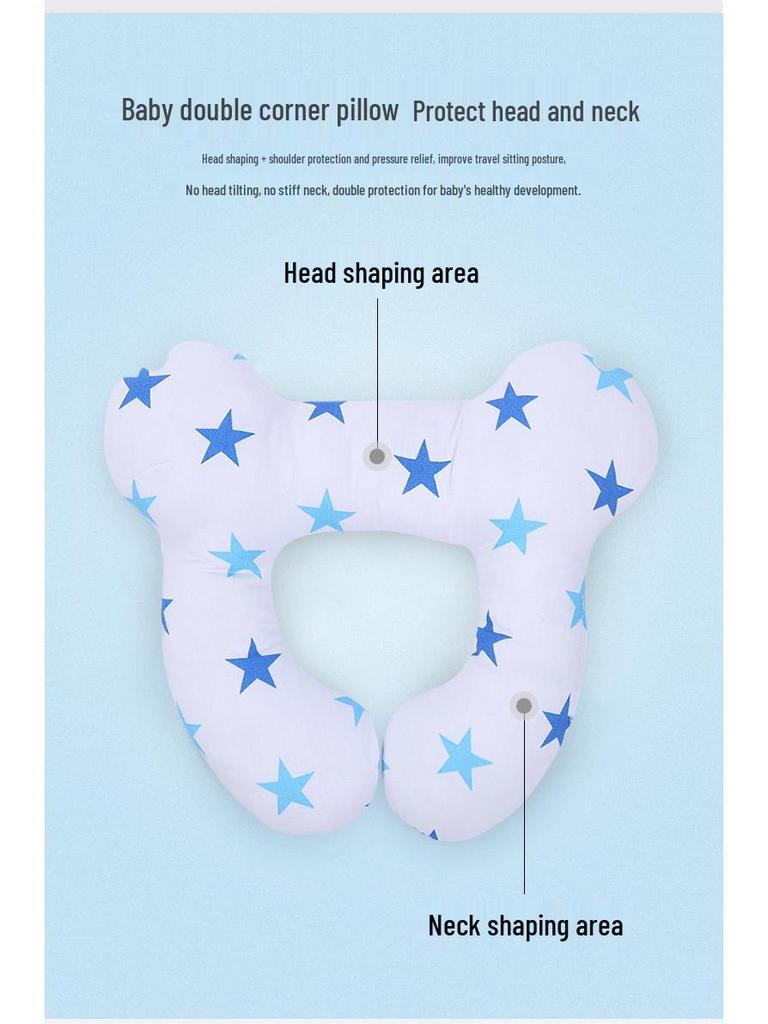 Baby Head & Neck Support Pillow - Anti-Flat Head Protection for Strollers & Car Seats