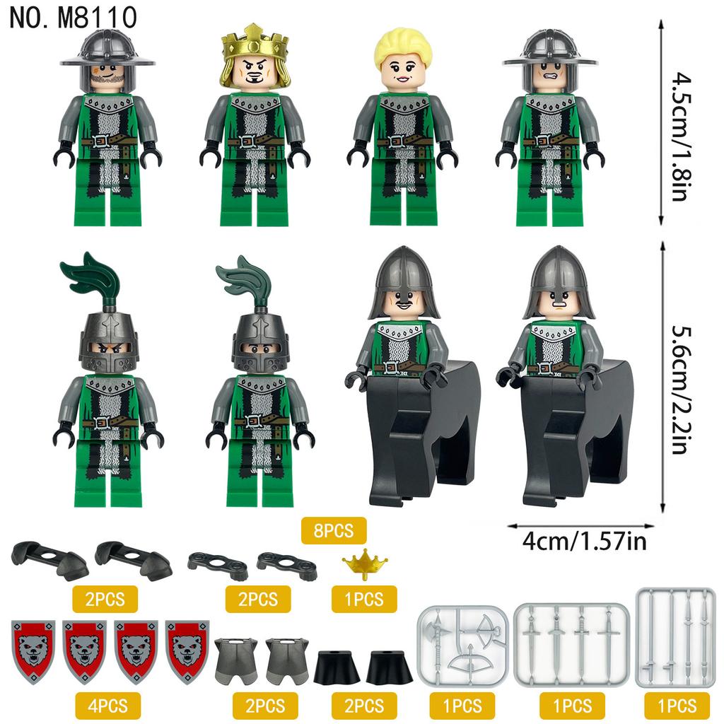M8108 M8109 M8110 M8111 Cavalry Military Building Block Figurine Puzzle Toy Set