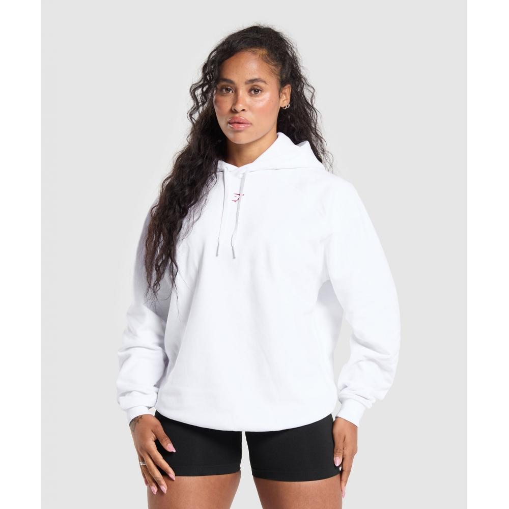 Gymshark Sudadera con capucha I Love Squats blanca B1c9e Wb57