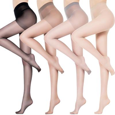 Ultra-Thin Anti-Snag Stockings for Women - Natural Nude, Black, Bare Leg Feel Pantyhose