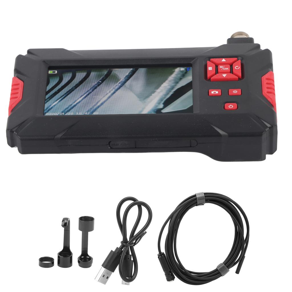 8mm Dual Lens Industrial Endoscope with 4.3in 1080P LCD Display 9 Lights for Pipeline Inspection5 M   16.4ft