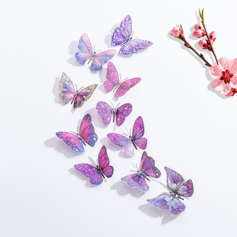 3D Realistic Double-Layer Butterfly Wall Stickers for Home Décor