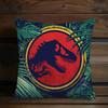 Jurassic Park TRex Dinosaur Pillow Cover Double Sided D Polyester Print Throw Pillow Case for Tropical Jungle Logo Home Decor