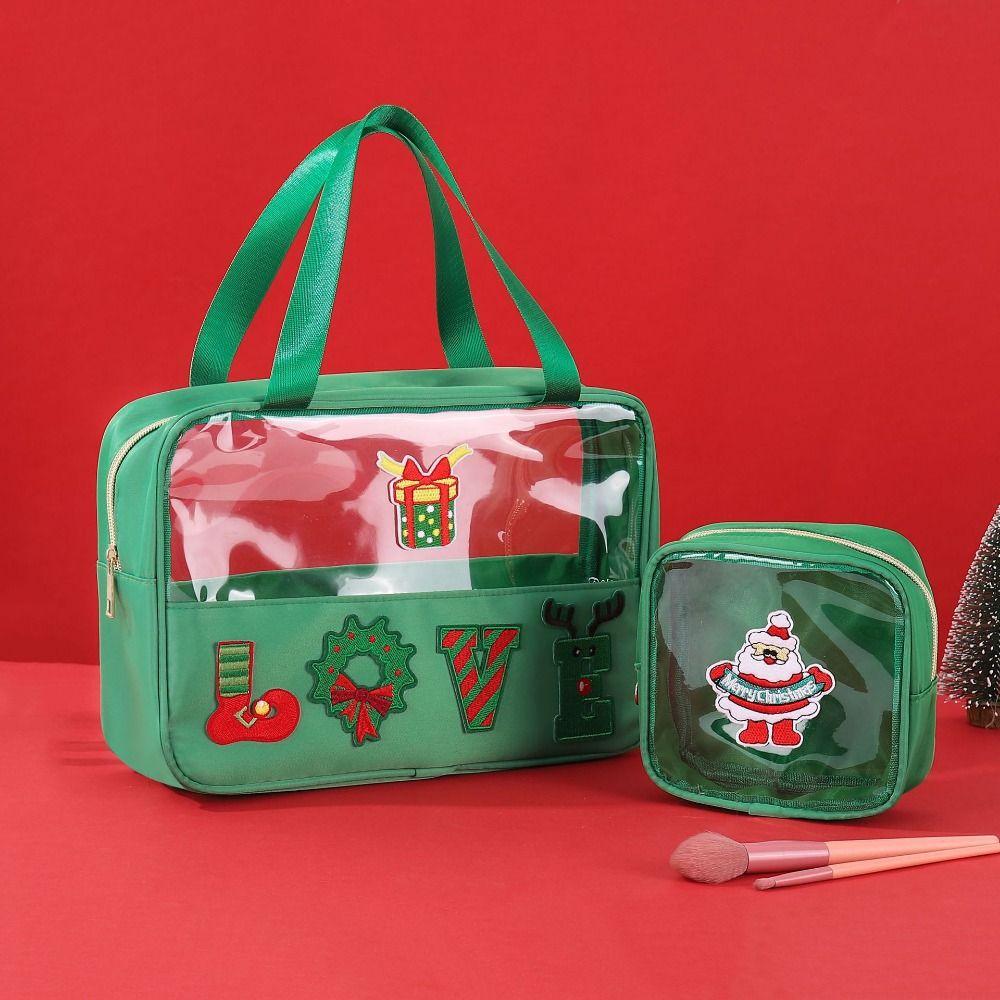 Creative Cosmetic Zipper Pouch Waterproof Christmas Toiletry Bags  Travel