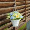Artificial Hanging Flower In Basket for Outdoor Indoor Courtyards Decorations, Hanging Flower Plant Basket for Spring