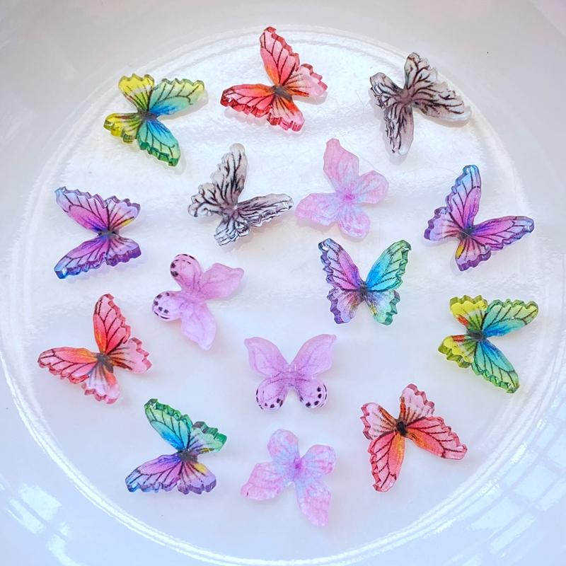

20pcs New Cute Resin Mini 3D Butterfly Flat Back Cabochon Scrapbook Kawaii DIY Embellishments Accessories