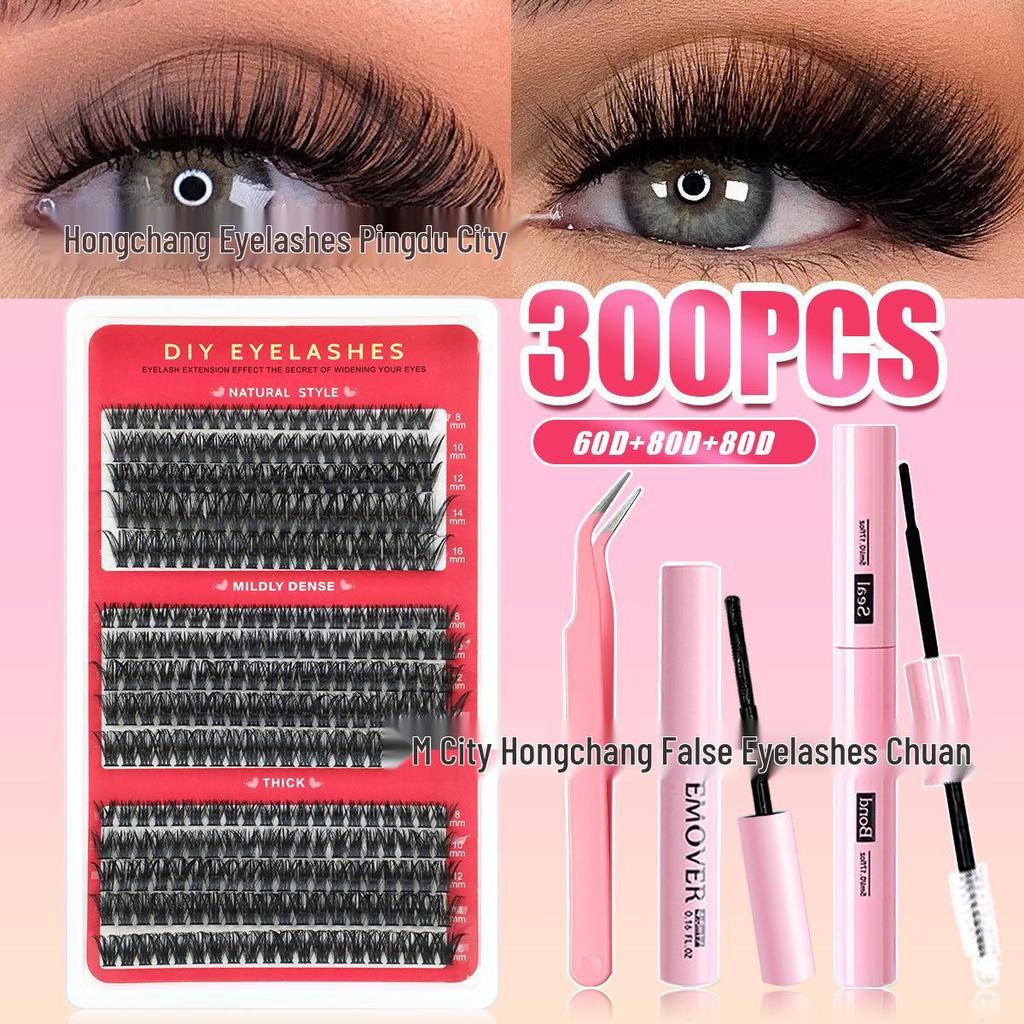 DIY Single Cluster False Eyelashes Set - 60D/80D Self-Grafting Lashes with Large Capacity