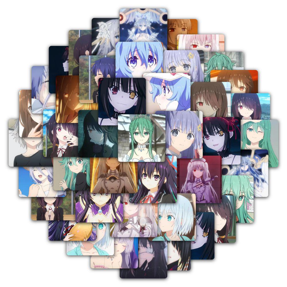 59 Sheets Date A Live Stickers: Tokisaki Kurumi, Itsuka Kotori, Yatogami – Waterproof Notebook & Desktop Decorations