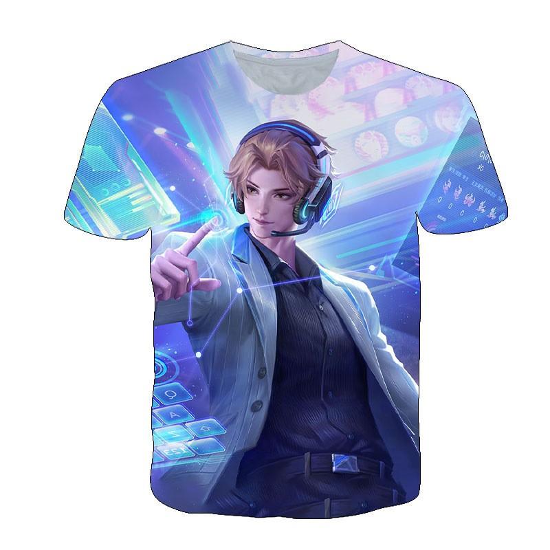 Men Women Gaming T-Shirt With 3D Digital Print Character Design Casual Short Sleeve Tee