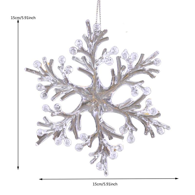 

Christmas Tree Pendants Ice Snowflakes Elk Crystal Dimensional Christmas Tree Decorations New Year Party DIY Xmas Craft Pendants as show