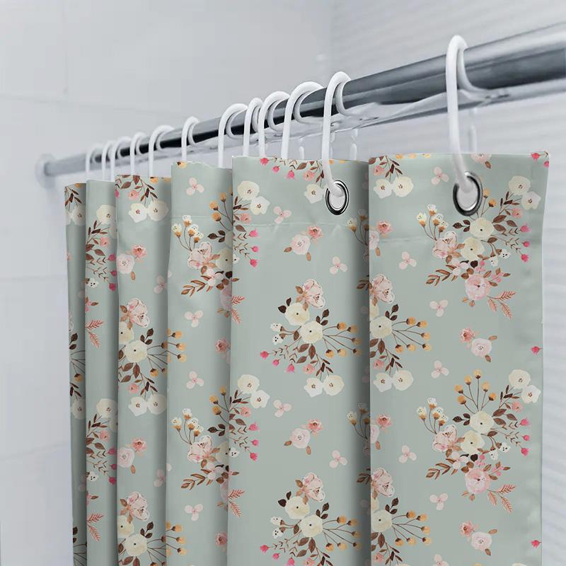 Vintage Retro Yellow Floral Shower Curtain With Pineapple Print Decorative Waterproof Bath Mat Set For Home Bathroom Accessories