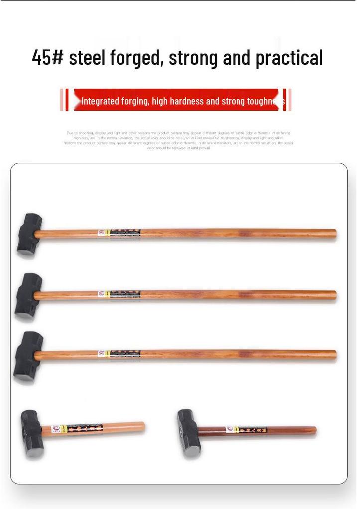 1.2m Wooden Long-Handle Octagonal Demolition Sledgehammer for Heavy-Duty Construction