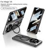 All-inclusive Hinge Metal Magnetic Swivel Stand Holder Glass Protector Phone Case for Honor Magic V 5 V5 Camera Protect Cover