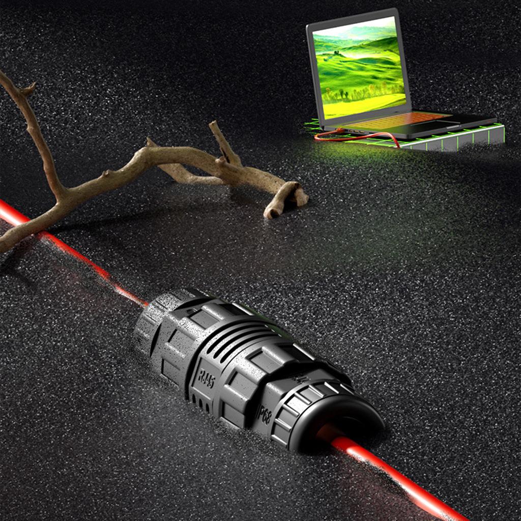 Міцний водонепроникний роз'єм RJ45 IP68 Роз'єм для кабелю Ethernet Гігабітна передача Мережевий подовжувач кабелю Заголовок
