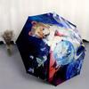 Magisches Mondlicht-Abenteuer: Fantasy Anime Artwork AufkleberRegenschirm, Tragbarer 3-fach Kompakter Regenschirm für Männer & Frauen Geschenk