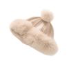 Cashmere thickened octagonal hairball terry hat cold-proof and warm knitted ear protection cashmere hat