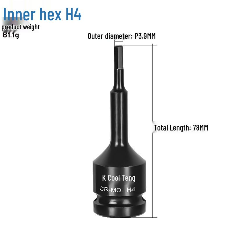 1/2 Large Air Gun Hex Screwdriver Socket Set - One-Piece Extended Pneumatic Bit Wrench