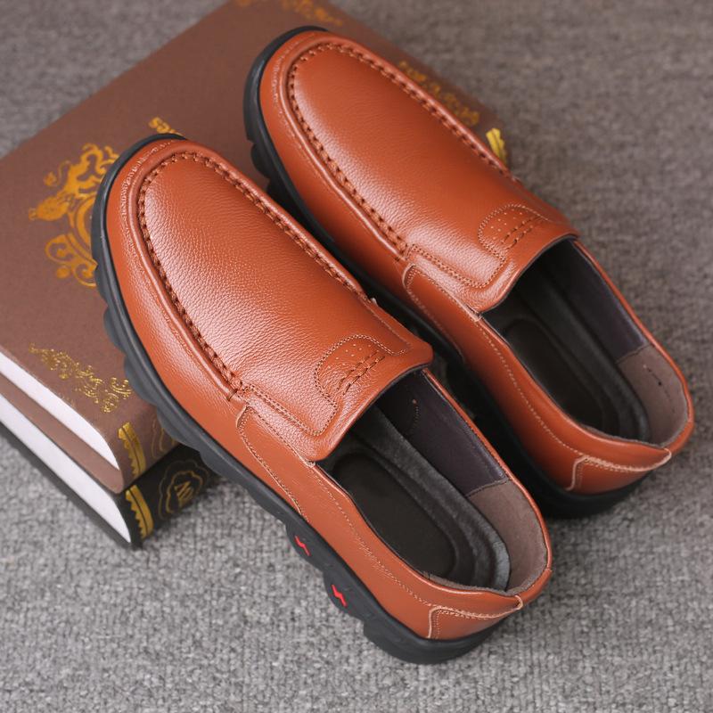 Podzimní novinka Pánské Kožené Měkká Podešev Odolné Kožené Boty Prodyšné Líné Podnikání Neformální boty Šaty Boty Mokasíny Pánské