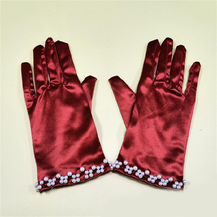 Evening Galas Short Gloves Lady Stage Performances Wrist Length Wedding Gloves