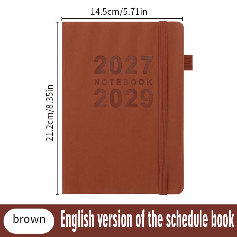2026-2028 English Agenda Planner: Thickened Weekly & Monthly Calendar Book