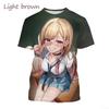 Summer Clothing Harajuku Anime Characters 3D Printed Round Neck Breathable Short Sleeved Casual Top for Men and Women