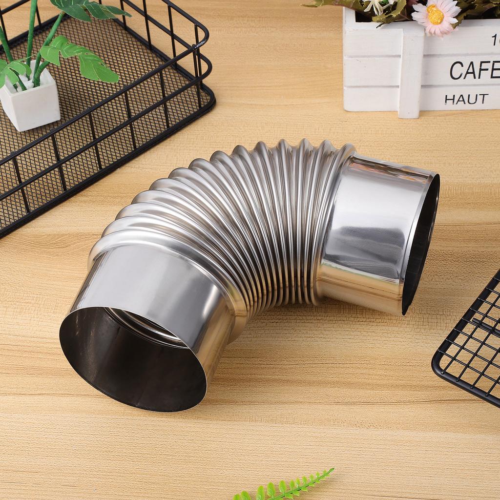 Metal Stove 90 Degree Stainless Steel Chimney Elbow Outdoor Exhaust Flue Pipe Adapter Wood Stove Metal Elbow Chimney