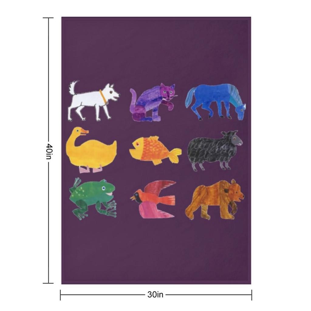 Eric Carle Animals \t Throw Blanket Bed Fashionable Softest Soft Soft Plaid Blankets