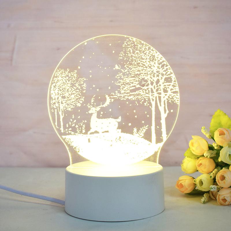 Customize Acrylic 3D Illusion LED Warm White Night Light for Living Room Kids Bedroom Decorative Lamp with USB Power