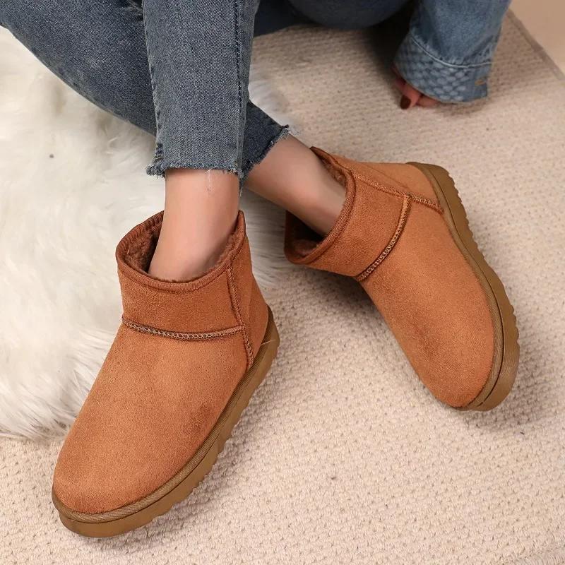 Cotton Shoes Women's Winter Boots 2025 New Snow Boots Women Plus Fleece Thickened Warm  Flat Short Boots Women