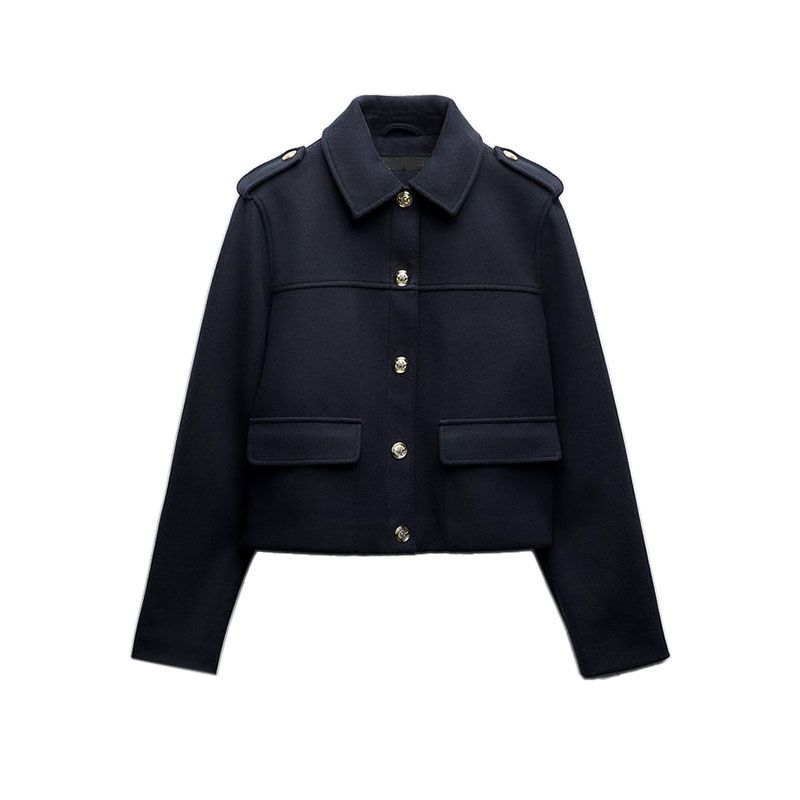 

Весна Новое поступление Мода Свободный лацкан Длинные рукава Ретро Золотистый двубортный Мягкий жакет Верхняя одежда 3046258 SEA BLUE L