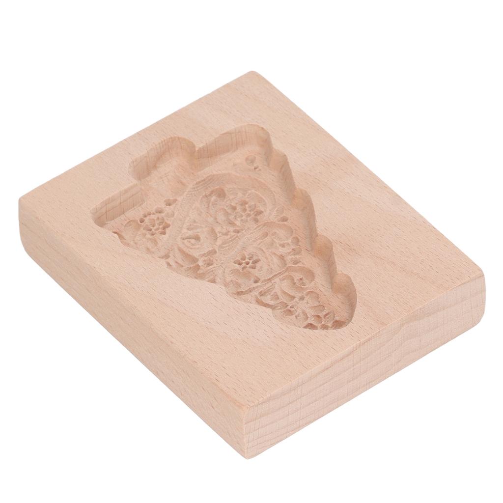 Carved Wooden Cookies Cutter Mold Kitchen Gingerbread Biscuit Press Stamp Embossing Mould Christmas Tree Shape