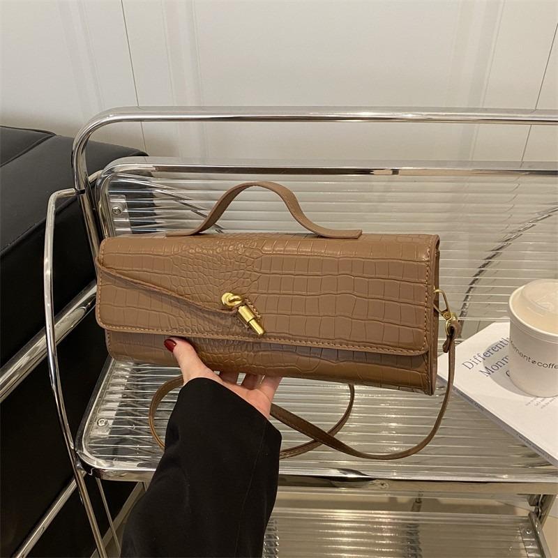 PU Solid Color Zipper Shoulder Bags Commute Large Capacity 2026  Women's Bags Light Luxury Temperament Crossbody Bags