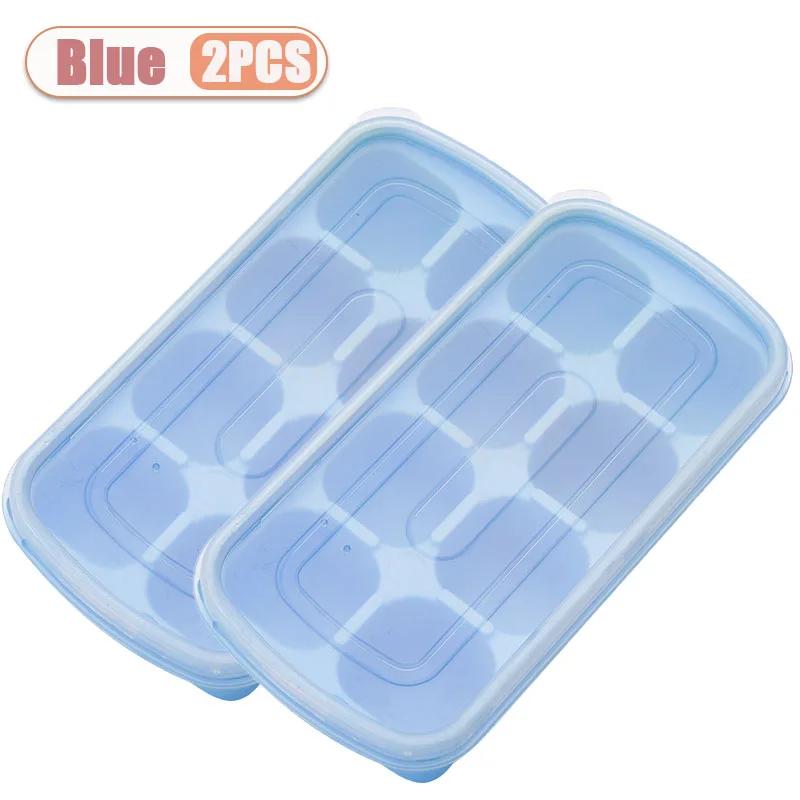 1-4PCS Food Grade Silicone Ice Cube Tray Lid Popsicle Maker Mold Food Freezer Storage Easy Release Soft Ice Tray for Kitchen