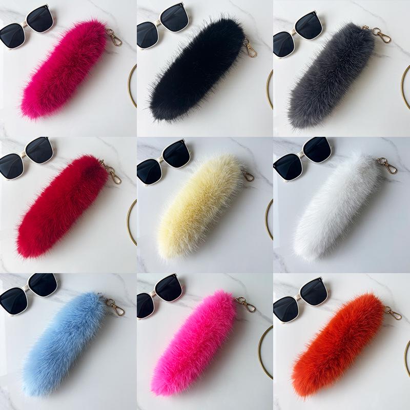 25cm Faux Fox Fur Tail Pendant Keychain for Bags & Accessories