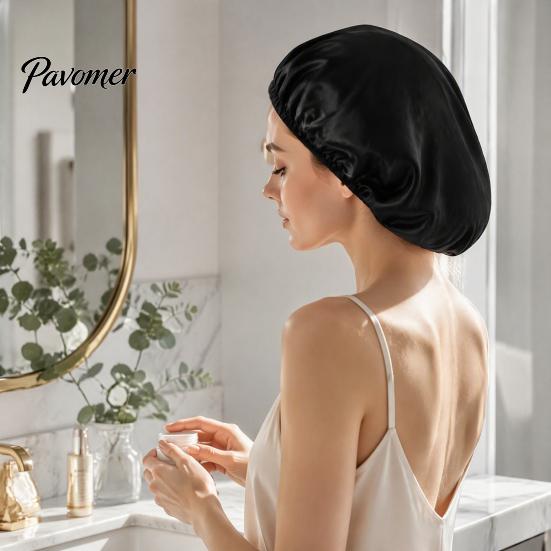 Quick Dry Hair Drying Towel Women Satin Cap, Double Layer Turban Wrap, Water Absorbent Wrap Hat for Curly, Long