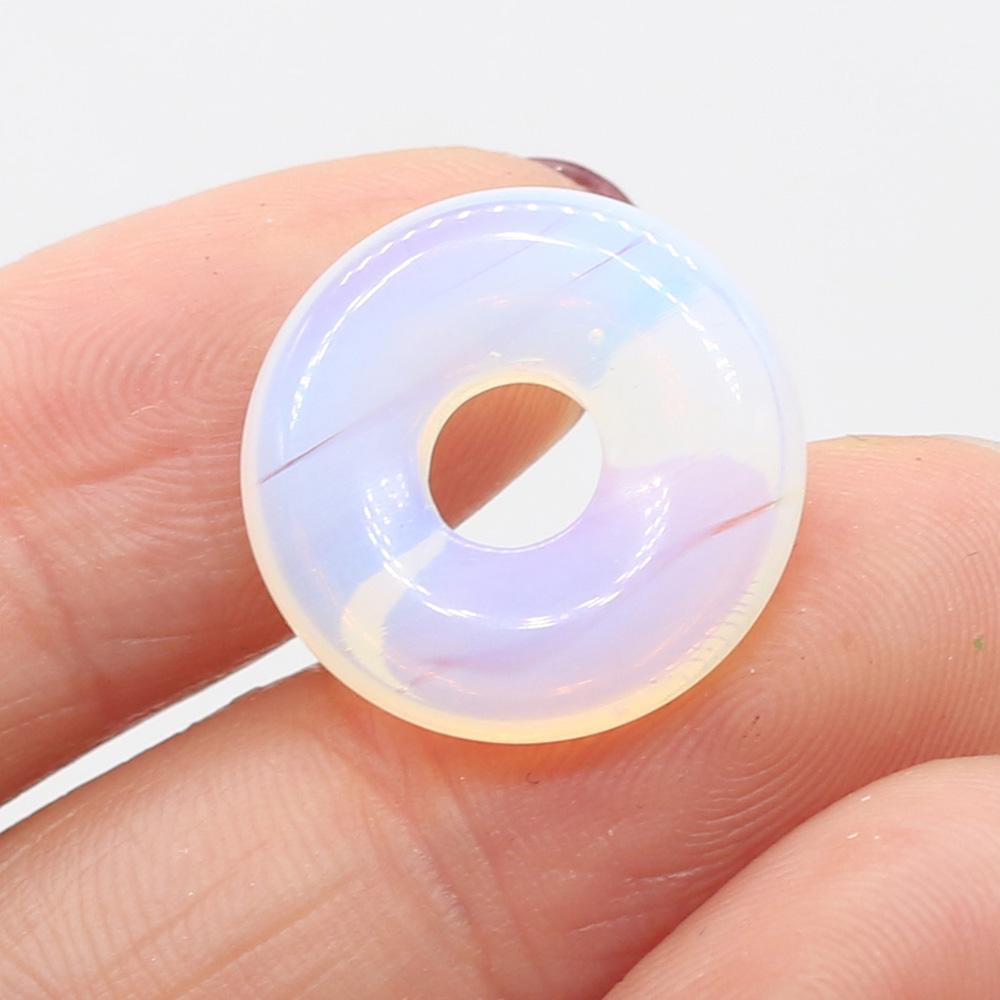5Pcs Round Natural Stone Big Hole Beads Healing Crystal Gemstone Loose Beads for Jewelry Making DIY Necklaces Accessories 18x18mm