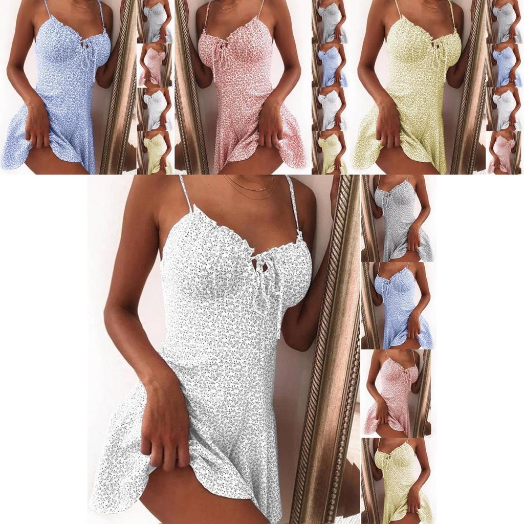 Stilvolles Ärmelloses Mini-Kleid mit Blumendruck für Damen, Perfekt für Sommertage am Strand