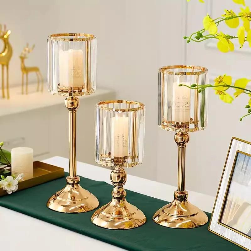 European luxury candlestick+candle,Romantic candlelight dinner prop,home room decor,modern wedding decoration Art ornaments Gift