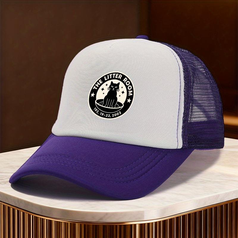 The Litter Room Black Cat Memorial Trucker Hat Polyester Mesh Baseball Cap Casual Unisex Adult