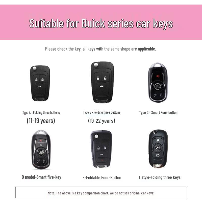 Women's Car Key Cover for Buick: Excelle, Regal, Verano, LaCrosse, Envision S