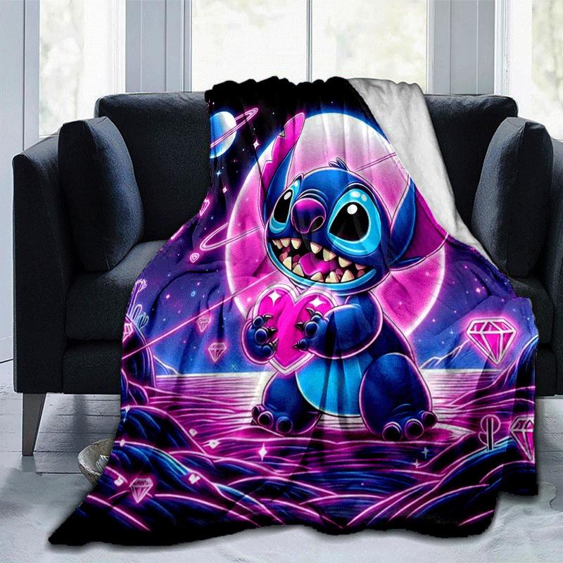 

1pc Stitch Printing Blanket - Soft, All-Season Throw for Living Room, Bedroom,Travel 80cmx120cm(31inx47in)