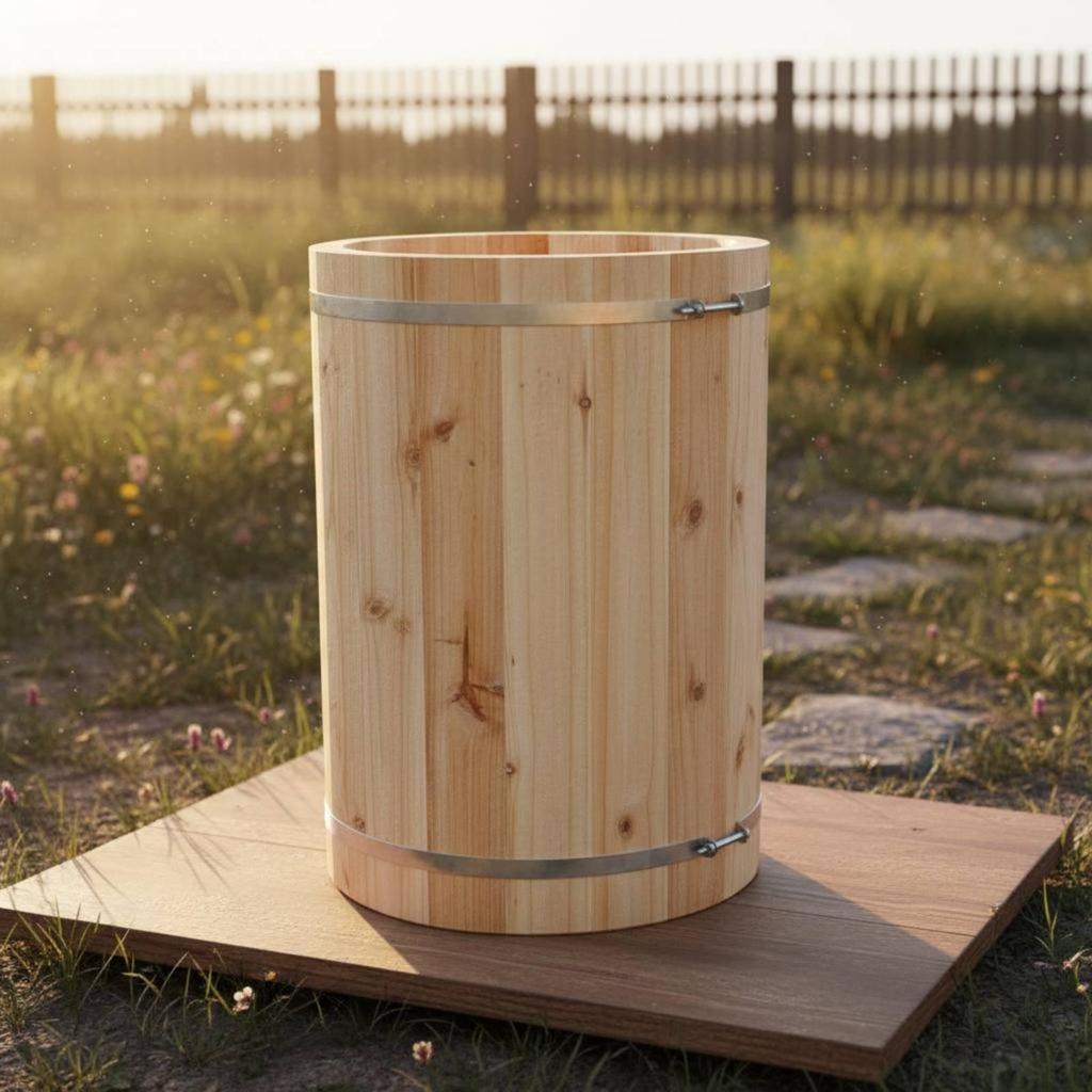 Traditional Round Beehive Handmade Wooden Barrel Fir Wood Bee for Beekeepers,