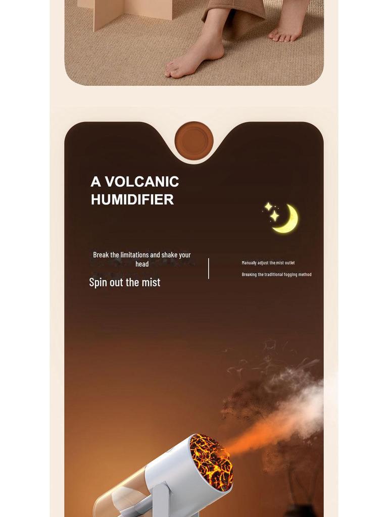 Mini Umidificator Colorat cu Ultrasunete pentru Aromaterapie Tip Vulcan