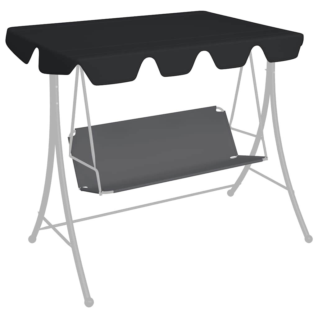 vidaXL Ersatzdach für Hollywoodschaukel Schwarz 150/130x105/70 cm schwarz
