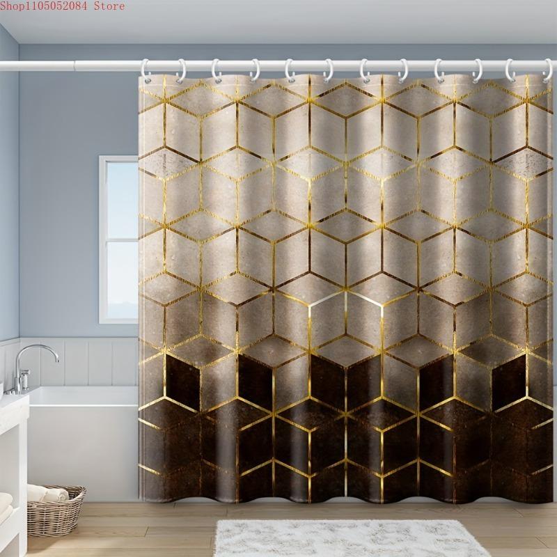 Basic Style Shower Curtain With Hooks Anti - mold For Hotel Home Bathroom